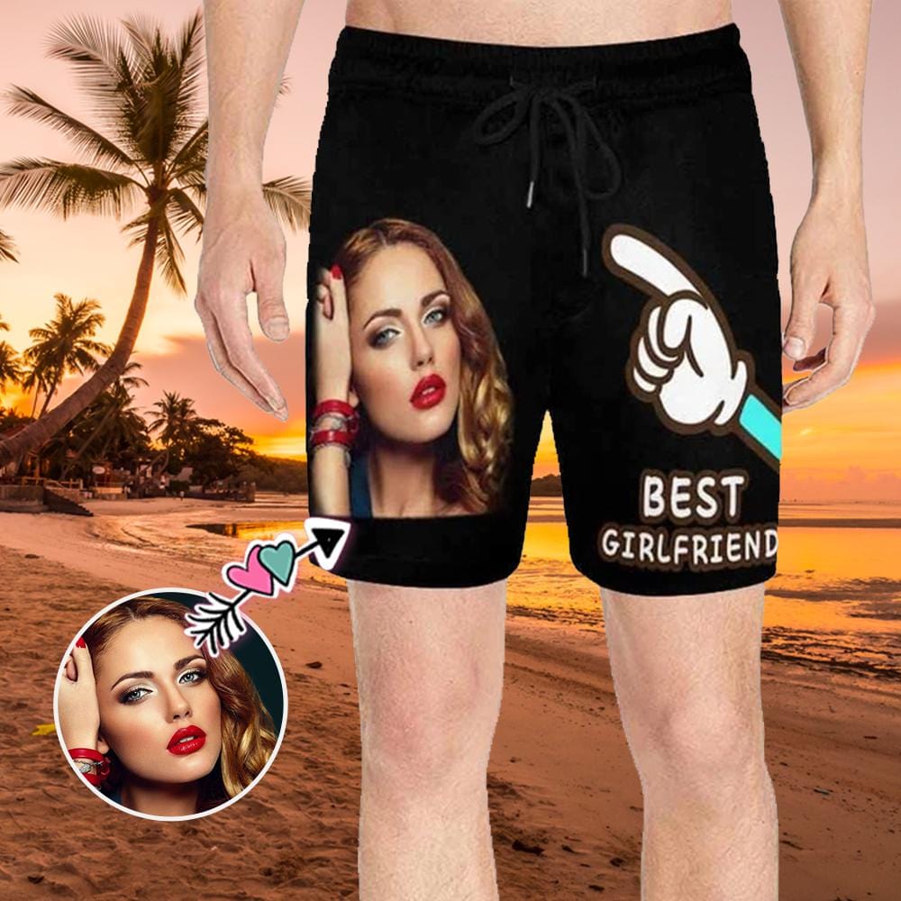 Custom Face Best Mens Swim Shorts Personalized Funny Swim Trunks