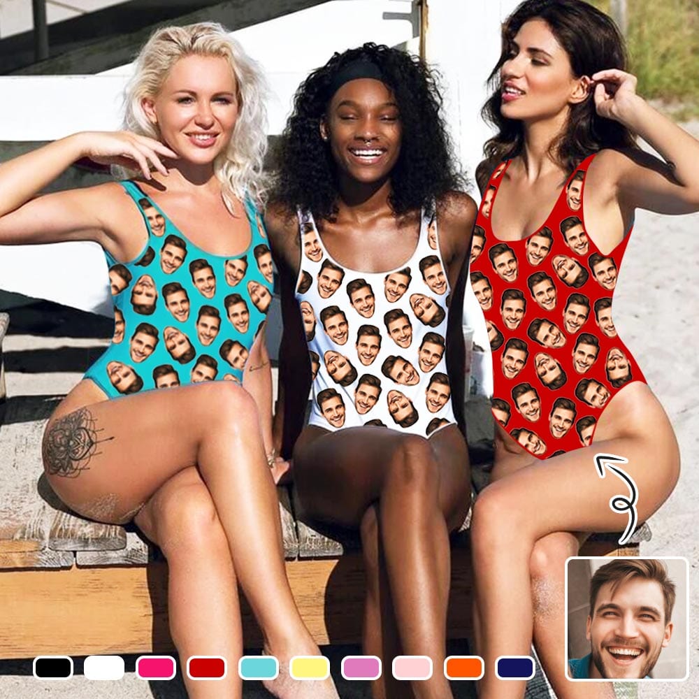 Custom Face Multicolor Swimsuit-Bride Women's Tank Top Bathing Suit