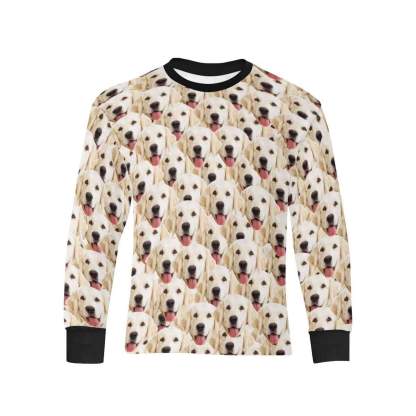 Custom #7-16Y Custom Face Favorite Kids' Rib Cuff Long Sleeve T-shirt - YesCustom