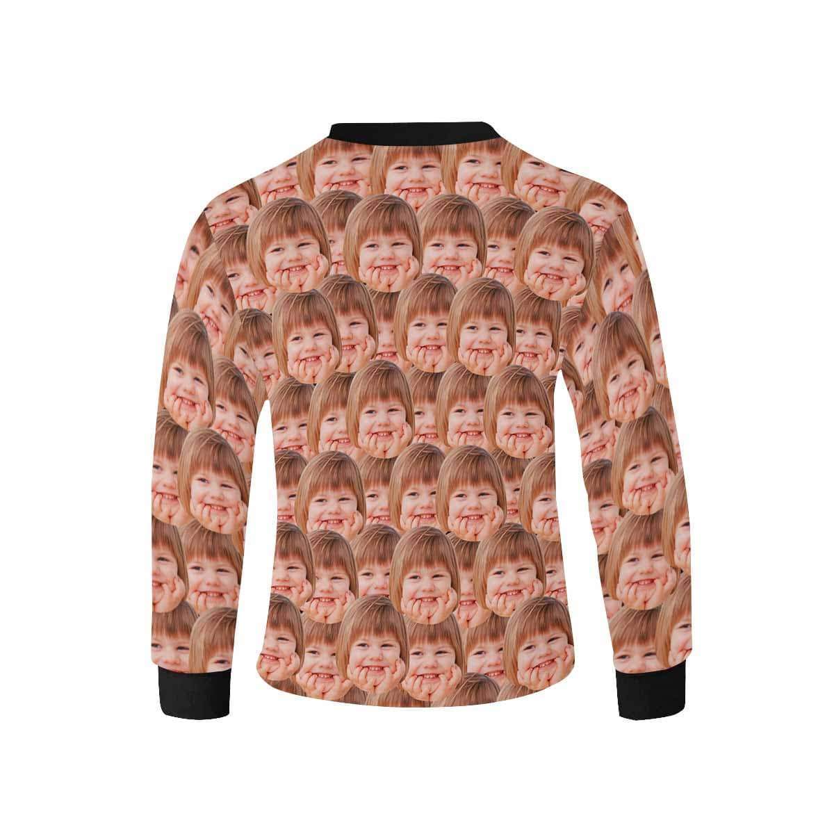 Custom #7-16Y Custom Face Funny Kids' Rib Cuff Long Sleeve T-shirt - YesCustom