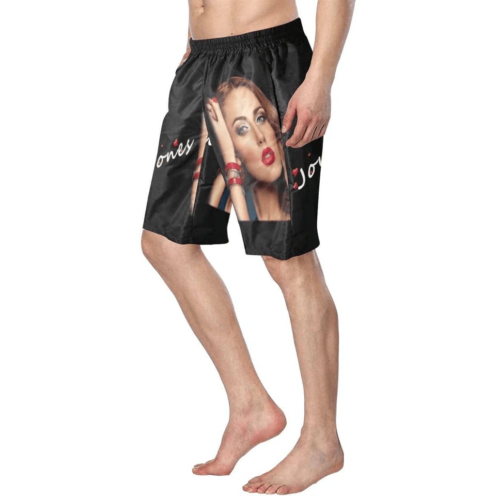 Custom #Tiktok Recommended#Couple Swimwear Beachs Shorts Bathingsuit Custom Face&Text Beach Shorts And Lover's Face Swimsuit - YesCustom