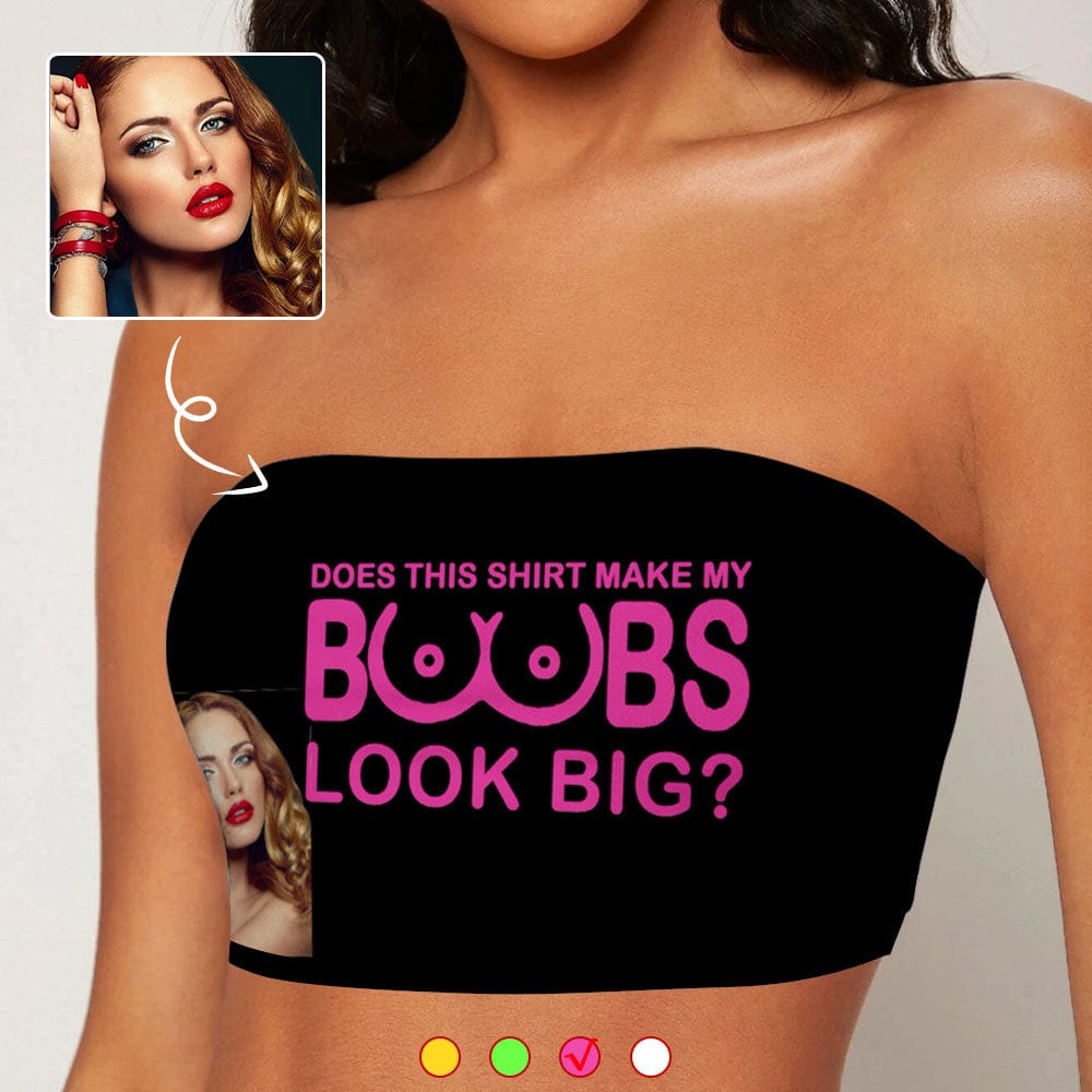 Custom Your Face Big Black Background Personalized Women's Tube Top