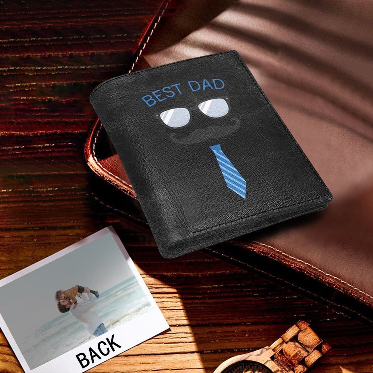 Custom Photo Glasses Frog Leather Wallet Personalized Men's Wallet