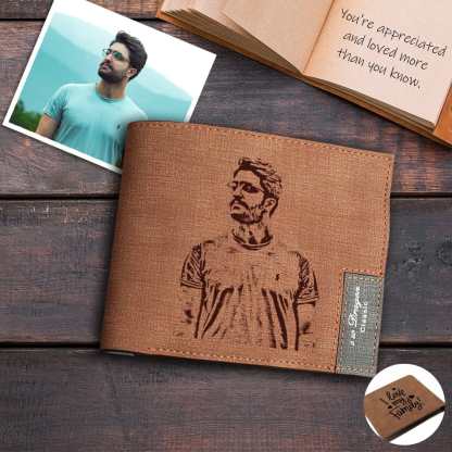 Personalized Photo Best You Leather Wallet Custom Engraved Mens Wallet