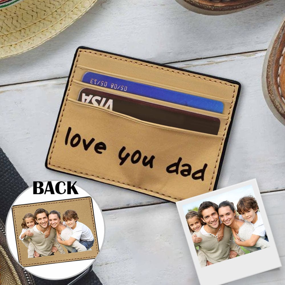 Personalized Photo Front Pocket Slim Wallet Dad Card Holder Wallets
