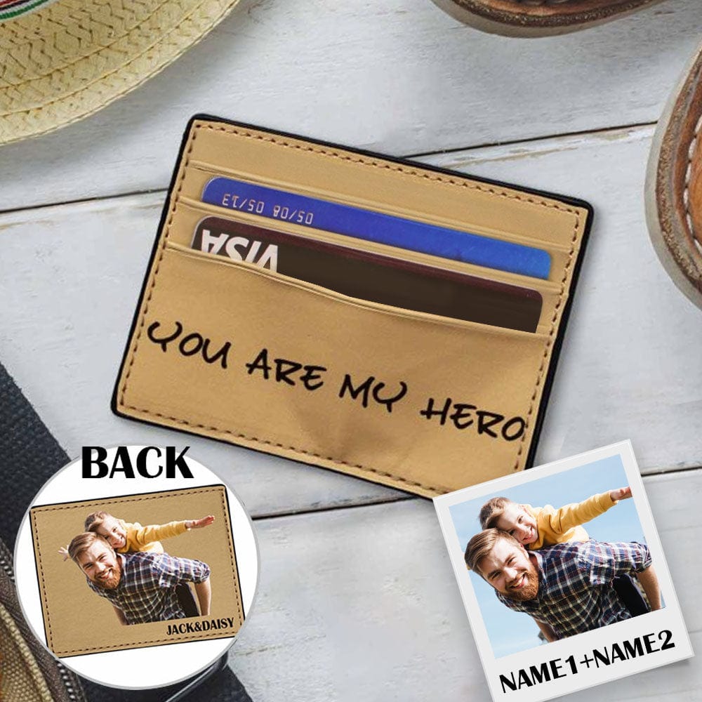 Personalized Photo&Name Front Pocket Slim Wallet Card Holder Wallets
