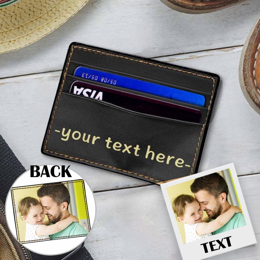 Personalized Text&Photo Front Pocket Slim Wallet Card Holder Wallets