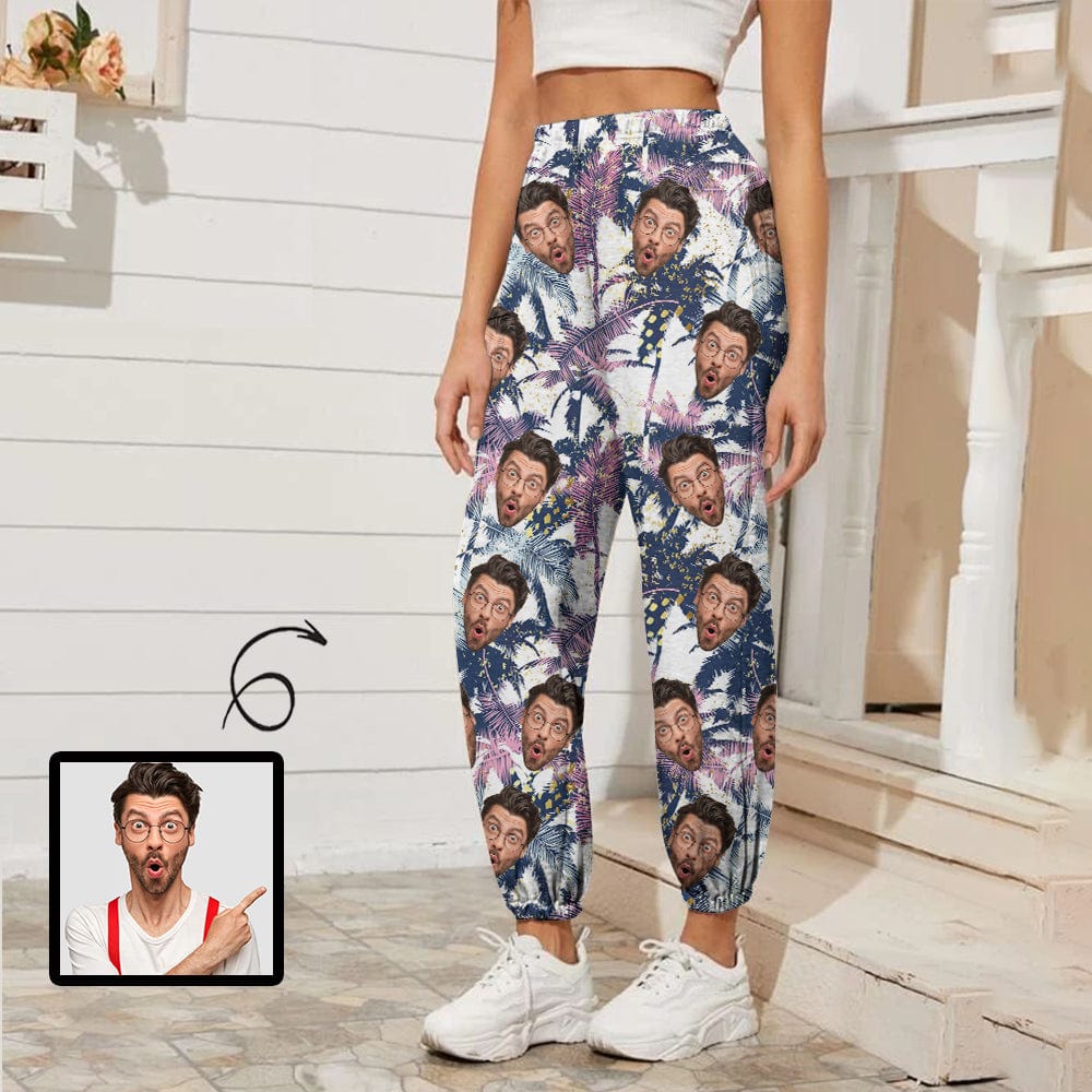 Custom Face Tropical Plants Women's Casual Trousers Pants Sport Pants