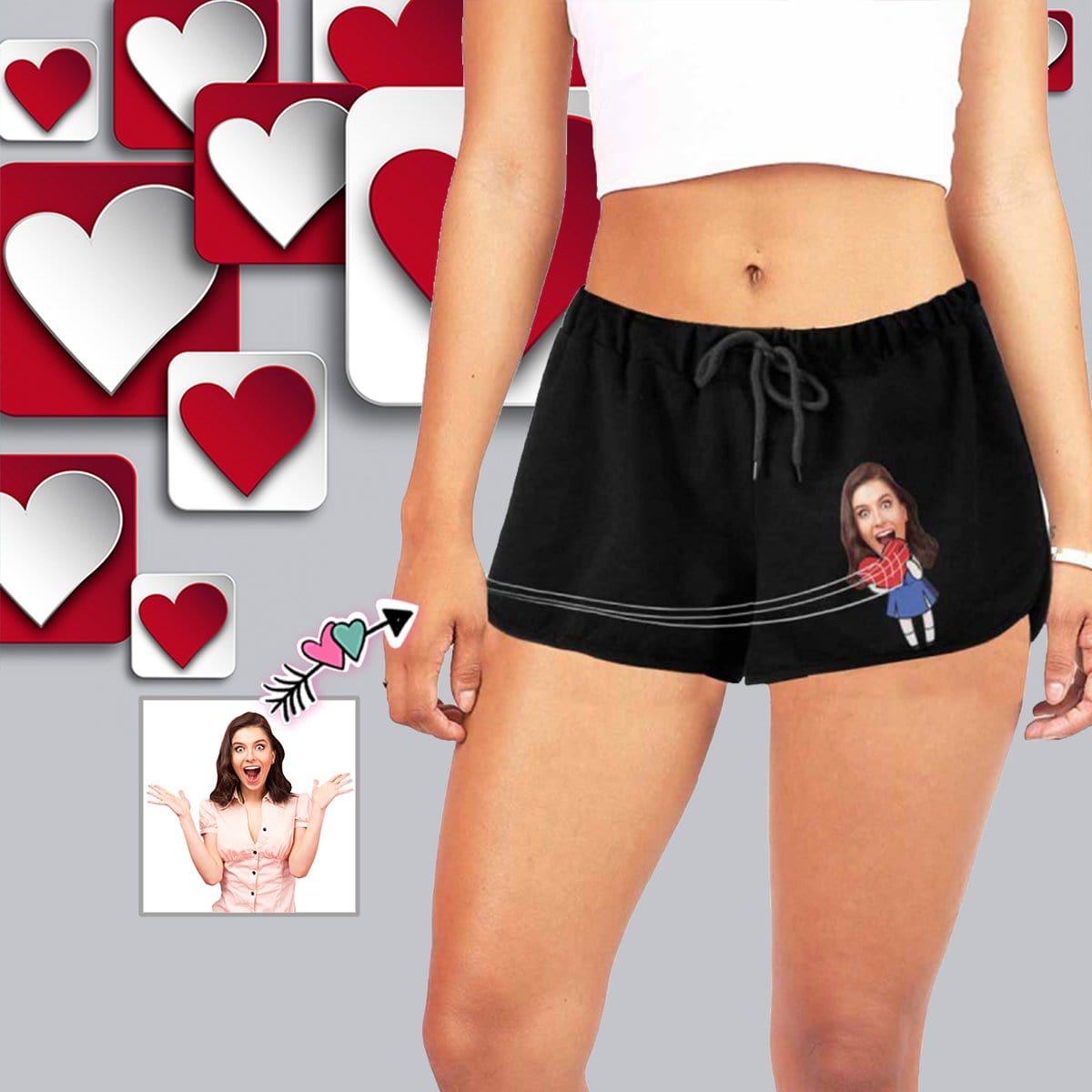 custom face women's shorts