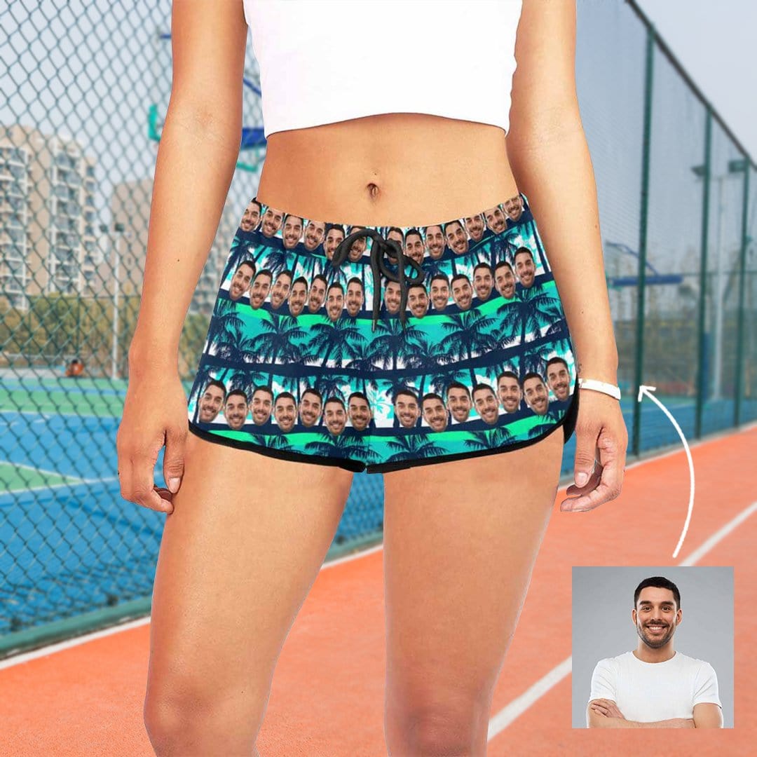 custom husband face women's shorts