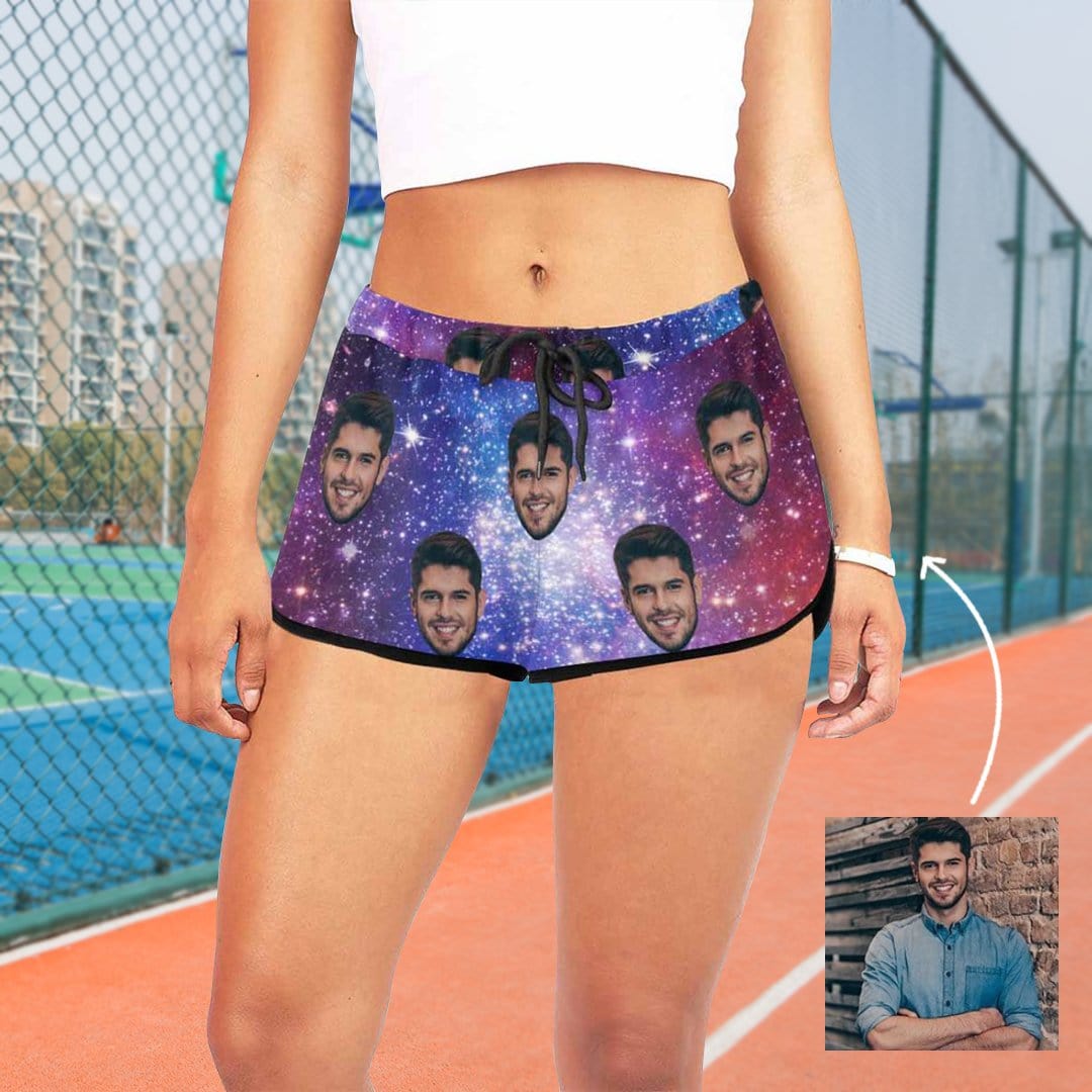 custom husband face women's shorts