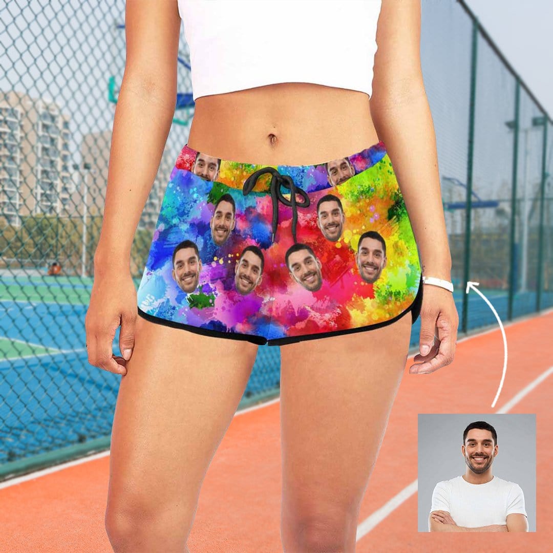 custom husband face women's shorts