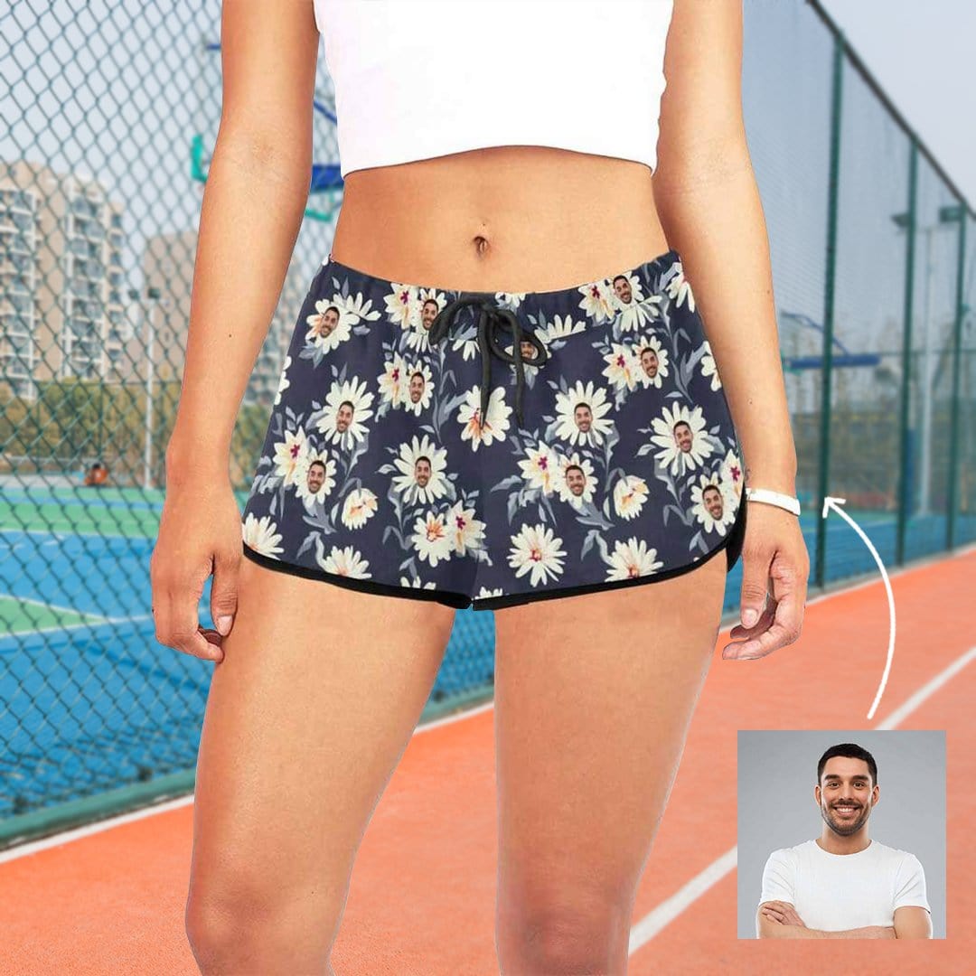custom husband face women's shorts
