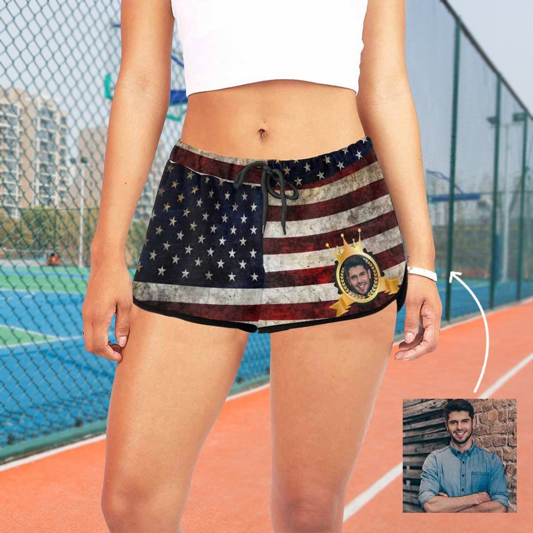 custom husband face women's shorts