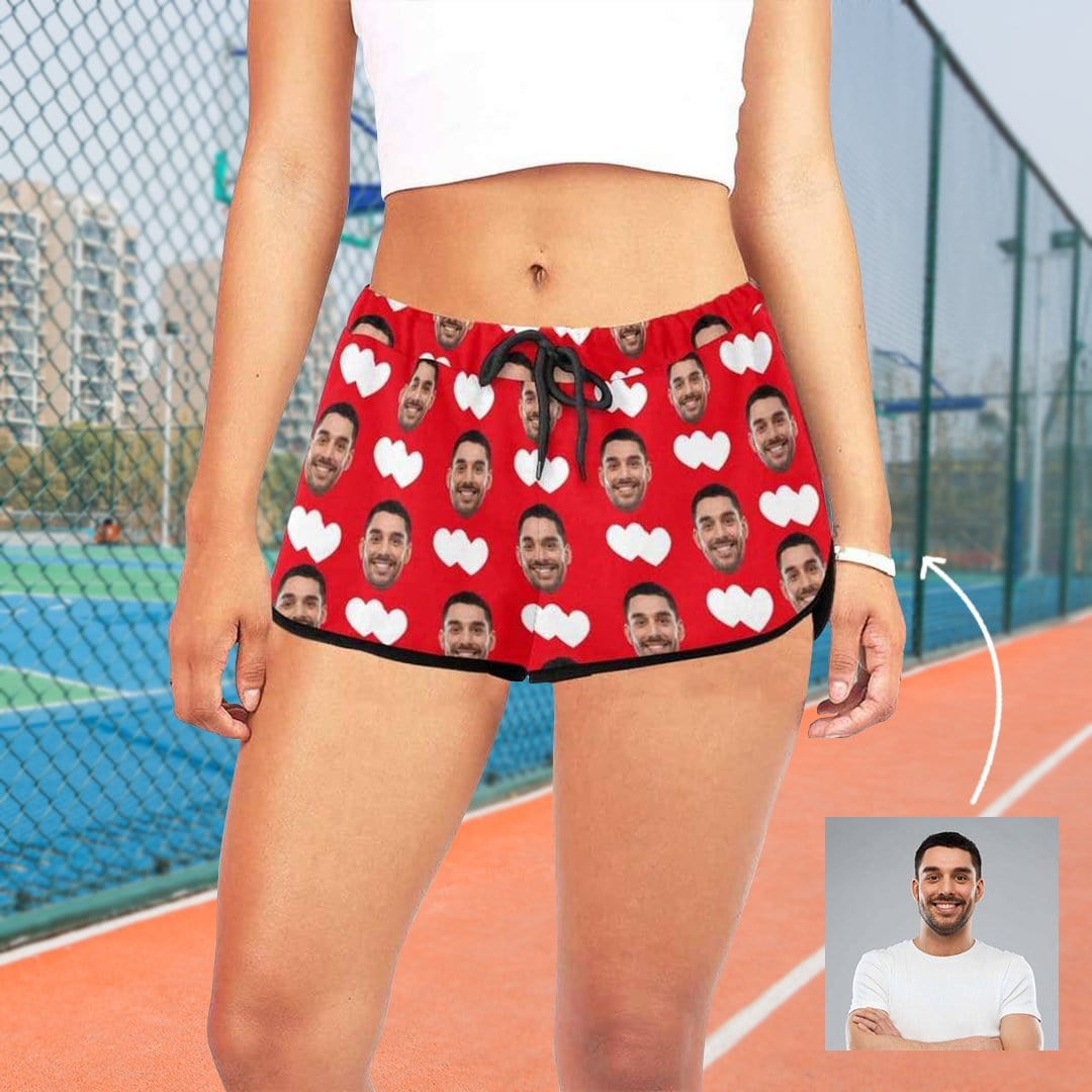 custom husband face women's shorts