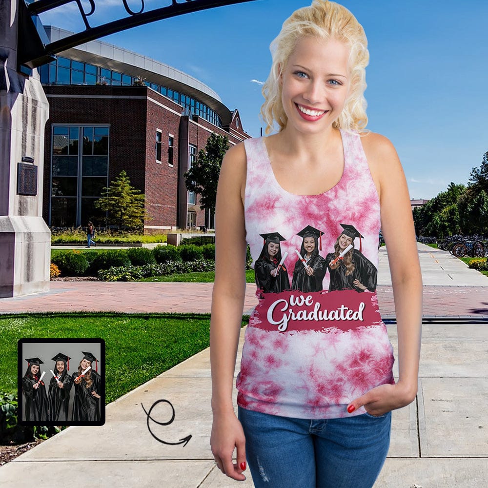 Custom Photo We Graduated Women Tank Top Personalized Graduation Gift