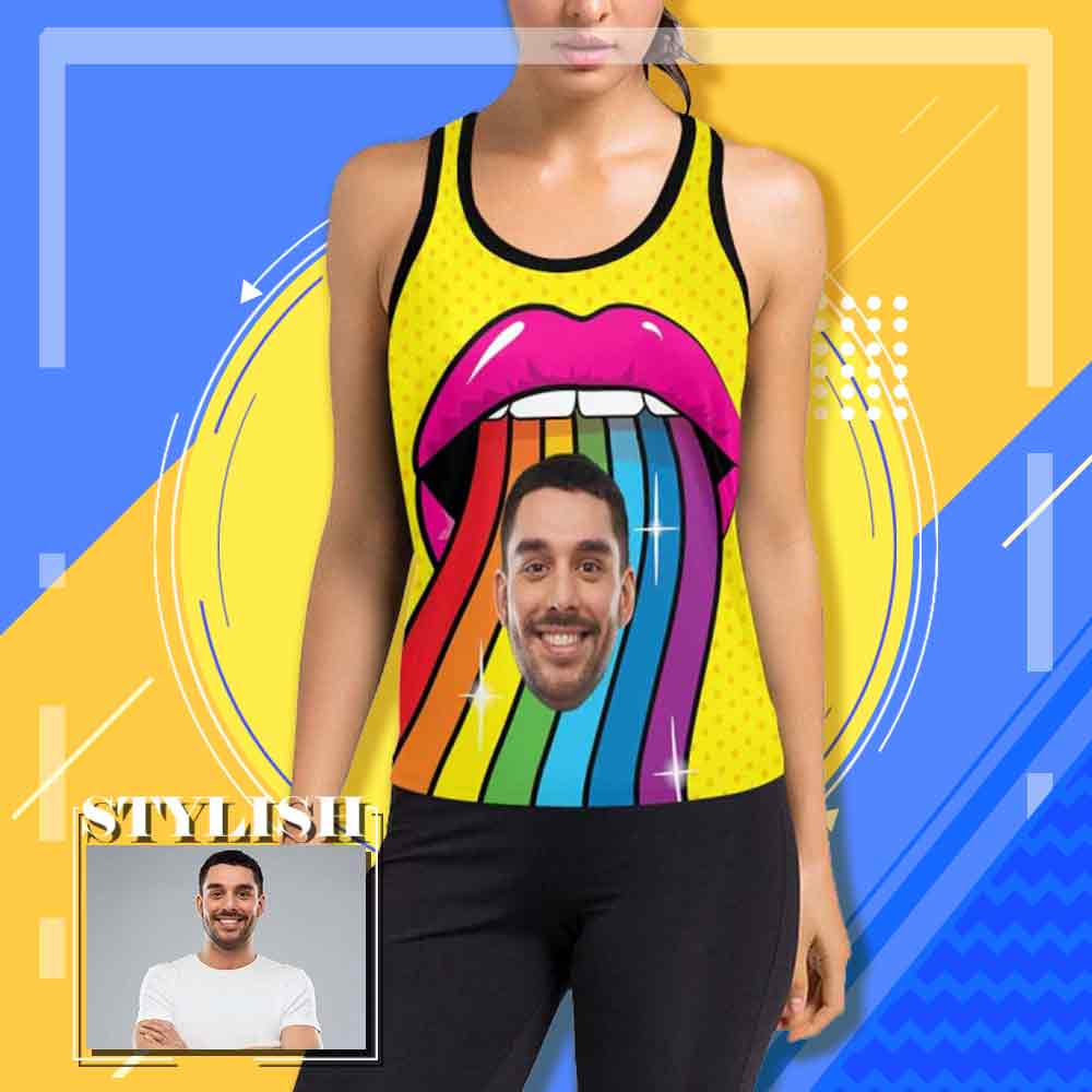 Tank Tops with Custom Photo Rainbow Mouse Women's All Over Print Tops