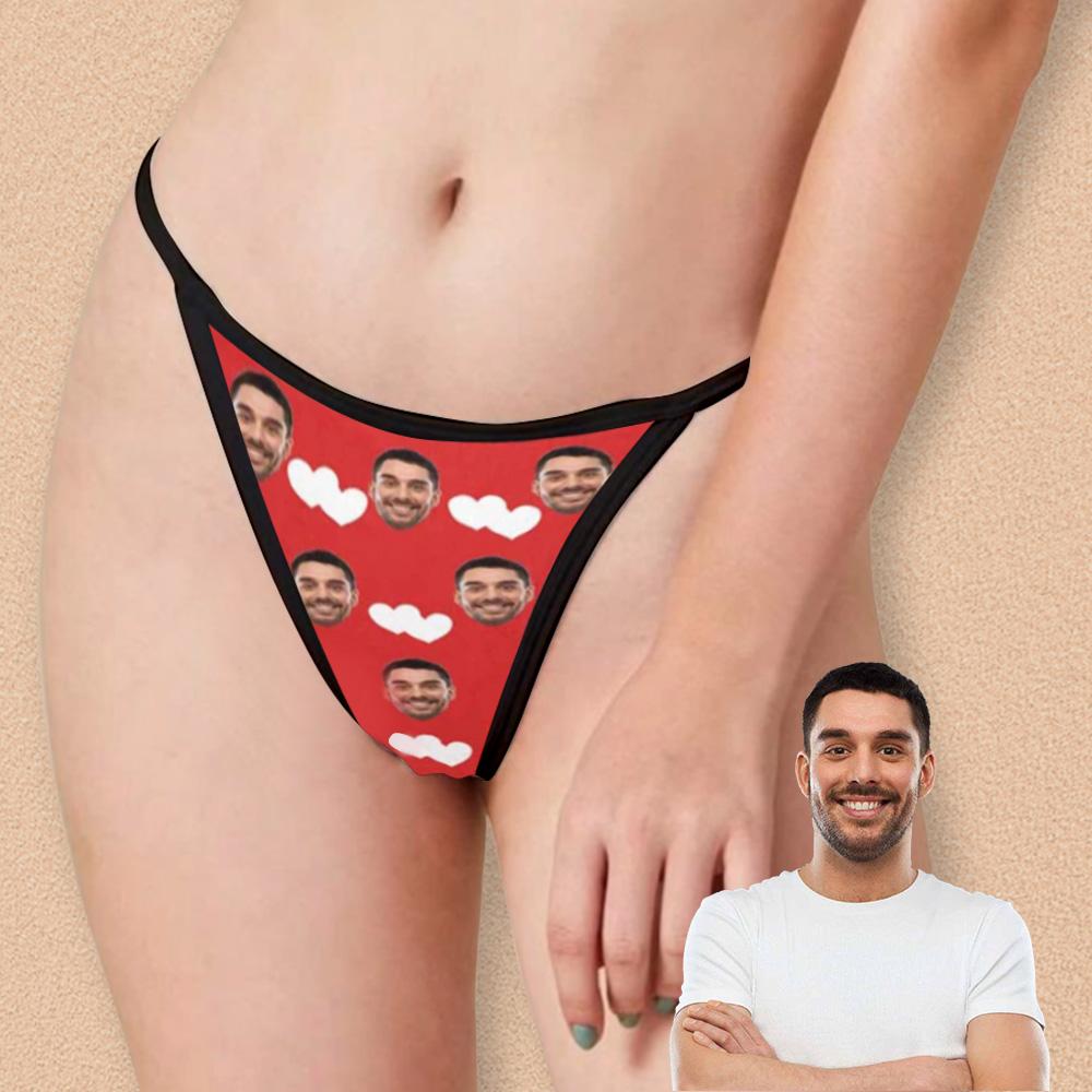 Custom Face Thongs Underwear ersonalized Love Women's G-String Panties