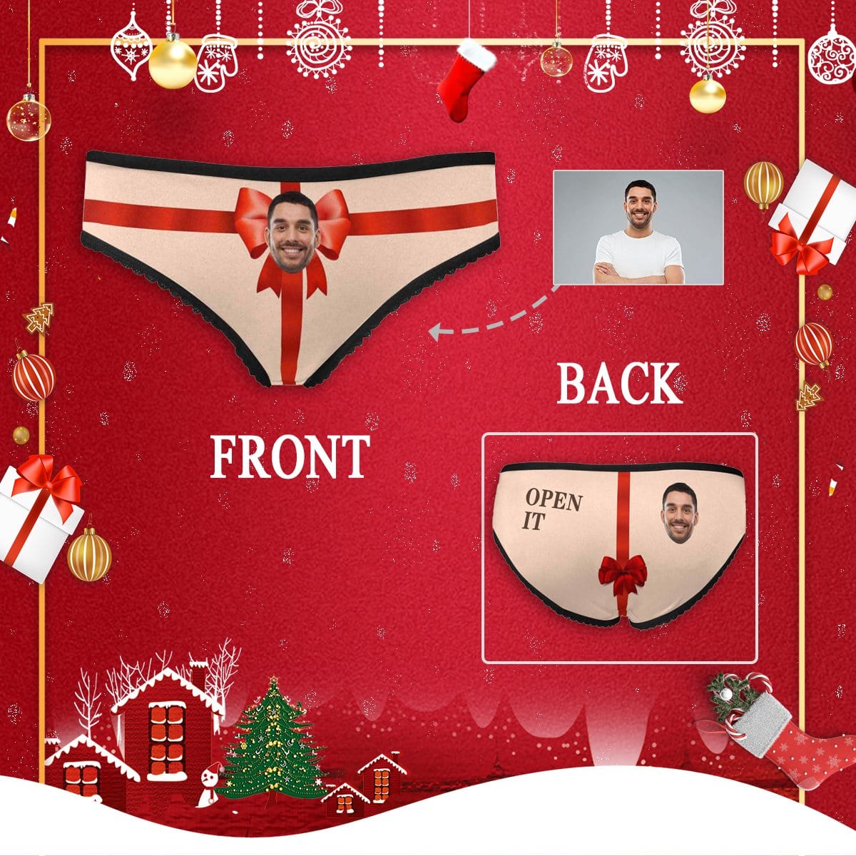 Custom face Underwear Personalized Gift Women's High-cut Briefs