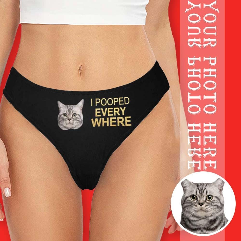 Custom Face Underwear Personalized My Cat Women's Classic Thongs