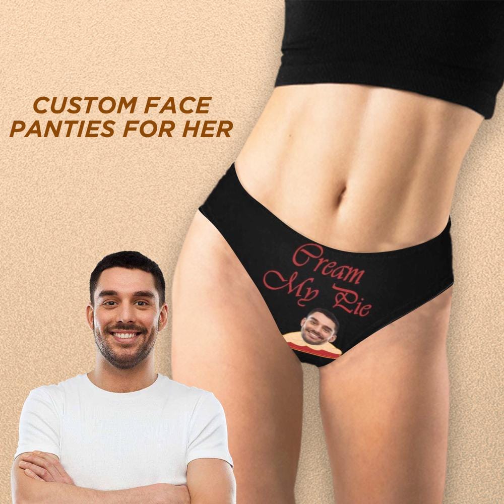 Personalized Underwear Custom Face Cream Pie Lingerie Women's Thongs