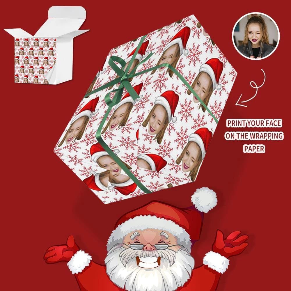 Personalized Face Snowflake Christmas Gift Paper Customize Wrapp Paper