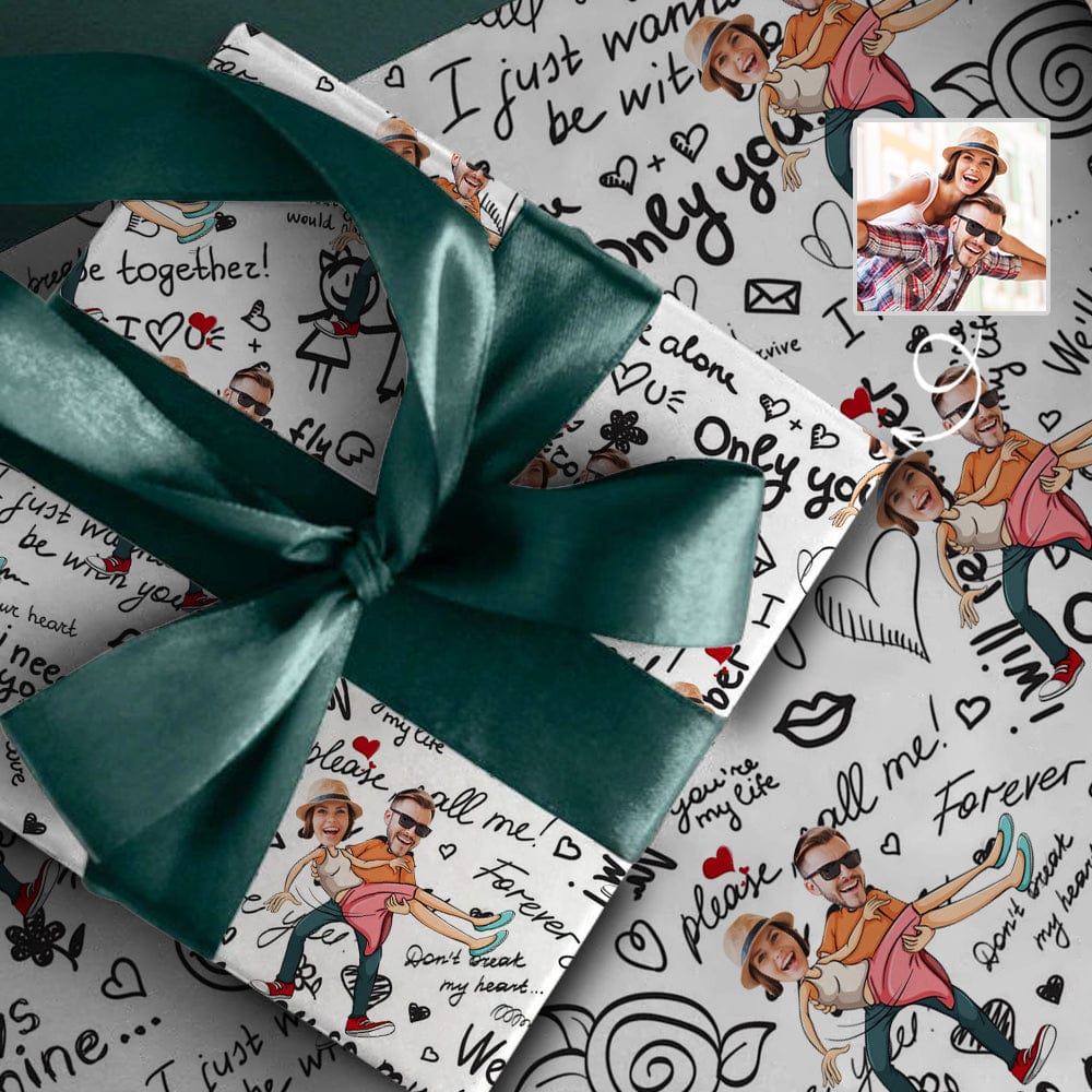 Face Gift Paper Custom Graffiti Princess Hug Wrapping Paper Wedding Gift