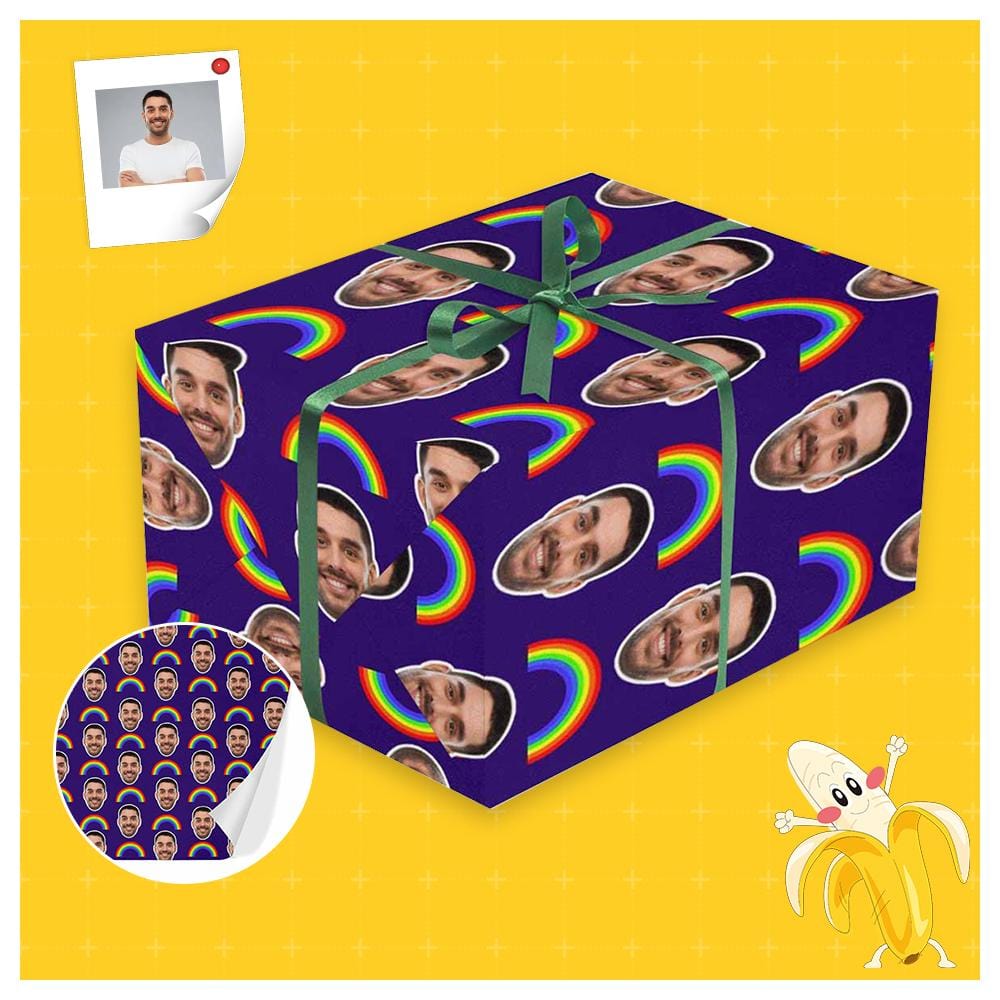 Face Gift Paper Custom Rainbow Wrapping Paper Customize Wrapping Papers