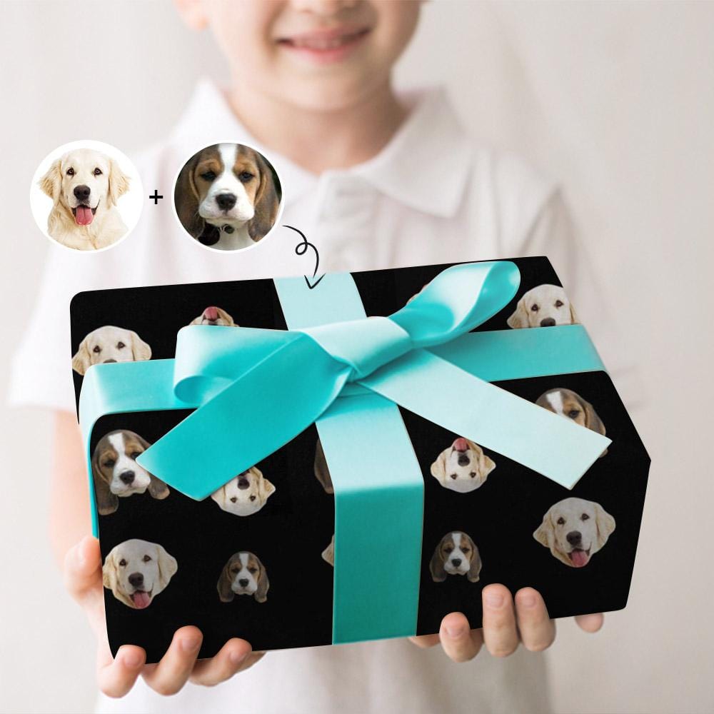 Face Gift Paper Custom Pet Black Wrapping Paper Custom Wrapping Papers