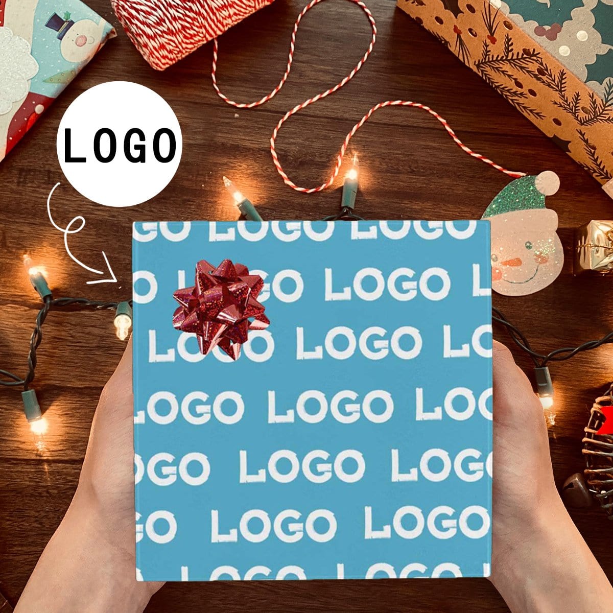 Logo Gift Paper Custom Multicolor Wrap Paper Customize Wrapping Papers