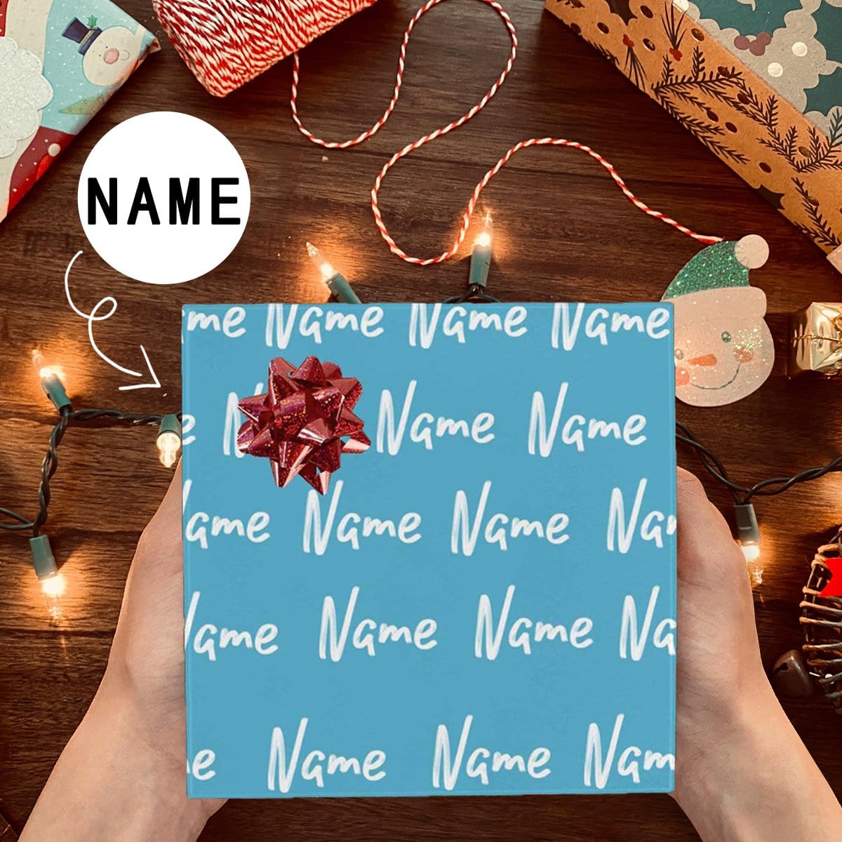 Name Gift Paper Custom Multicolor Wrapping Paper Customize Wrap Papers