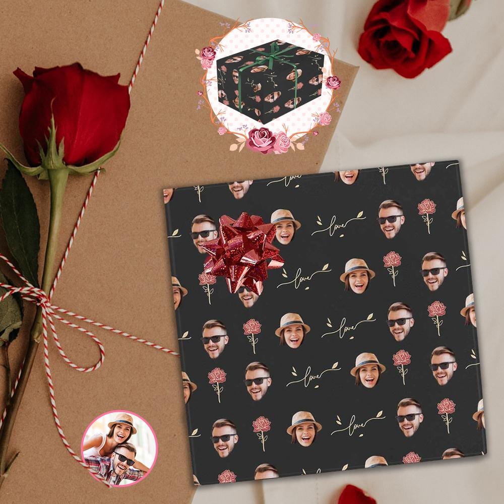 Photo Gift Paper Custom Flower Love Wrap Paper Customize Wedding Gift
