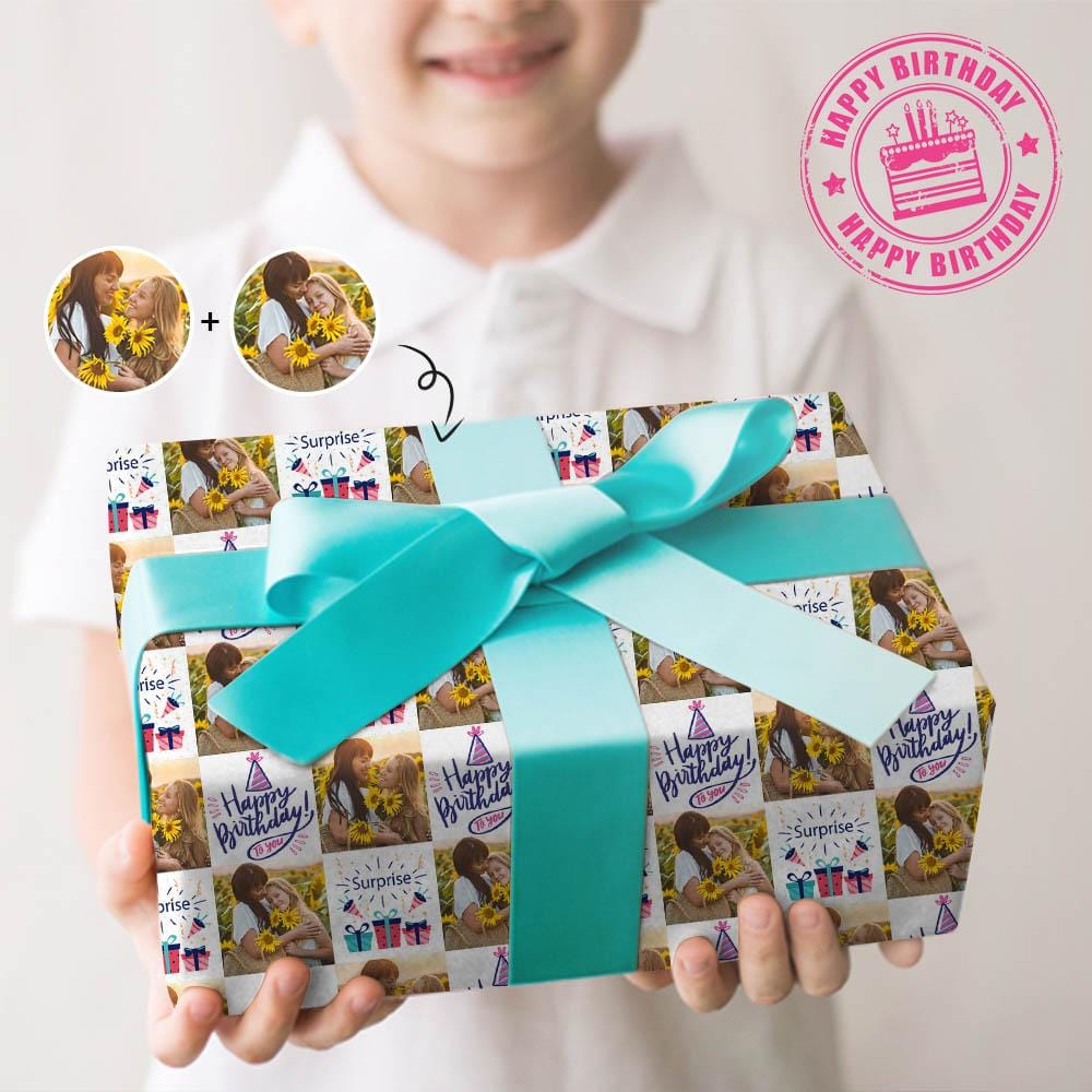 Personalized Photo Birthday Gift Paper Customize Wrapping Paper