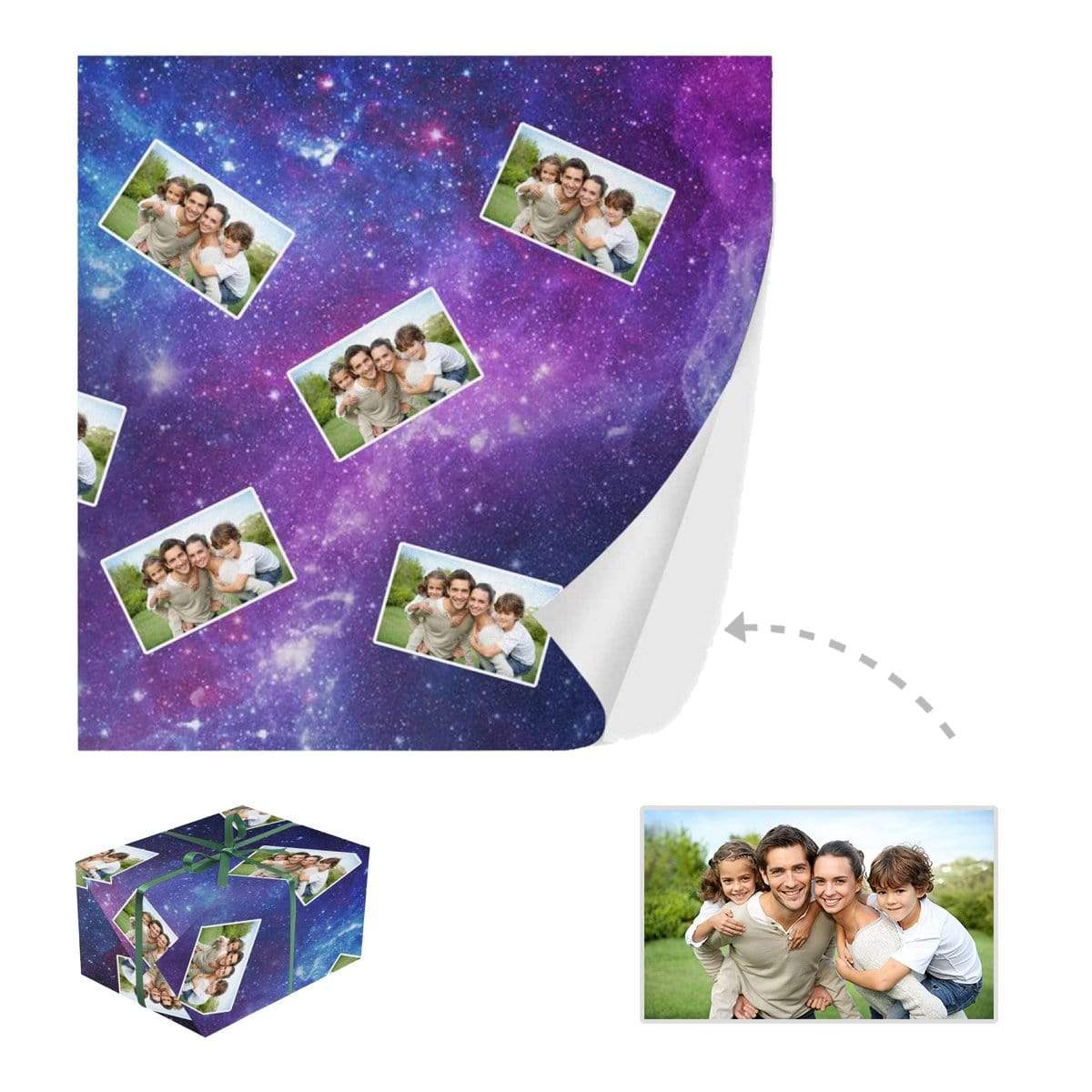 Photo Gift Paper Custom Love My Family Wrap Paper Custom Wrapping Paper