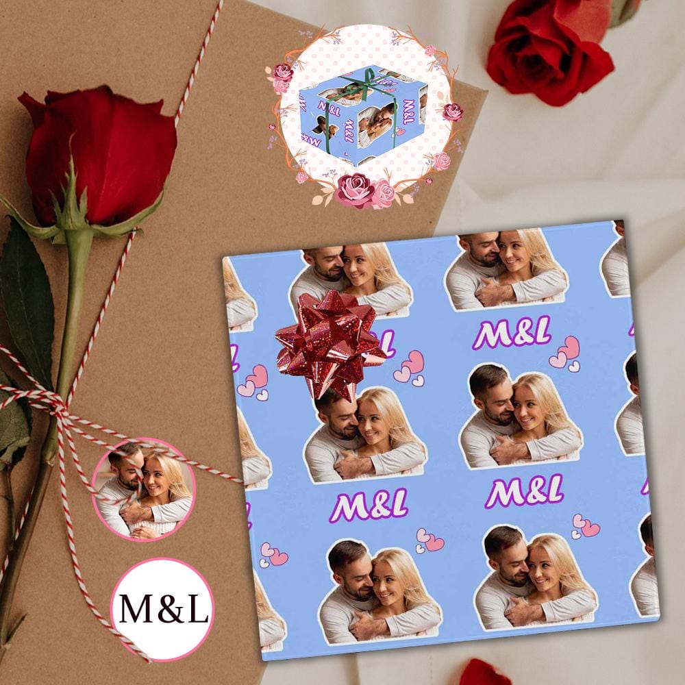 Photo&Text Gift Paper Custom Romance Wrap Paper Customize Wedding Gift