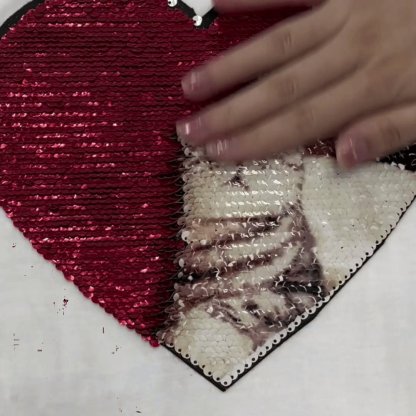 Custom #XS-4XL-Custom Heart Shaped Flip Sequin With Picture Unisex T Shirt Valentine Day Gift Christmas Gifts - YesCustom