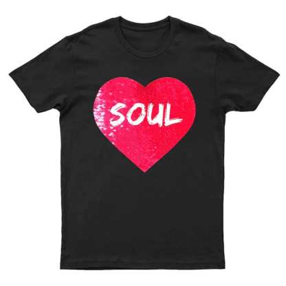 Custom #XS-4XL-Custom Photo DIY Heart Flip Sequin Tee Couple Matching Unisex Cotton T-shirt For Men and Women - YesCustom