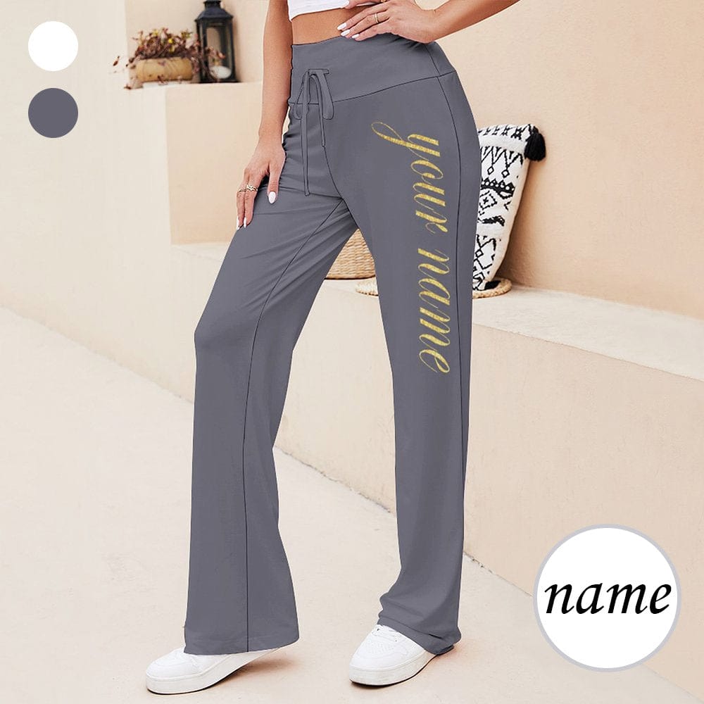 Custom Name Women's Straight-Leg Loose Comfy Drawstring Lounge Pants