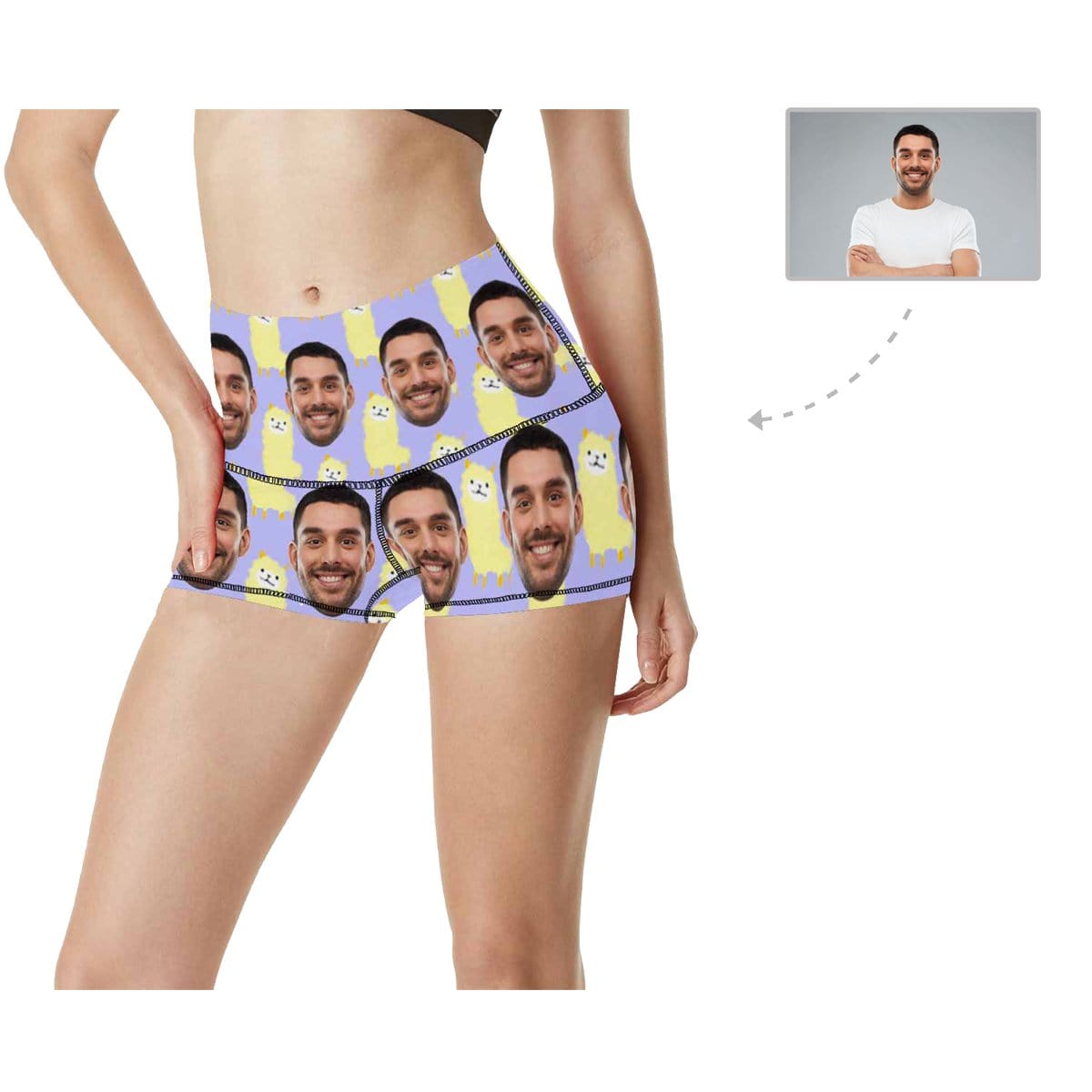 custom husband face women's shorts