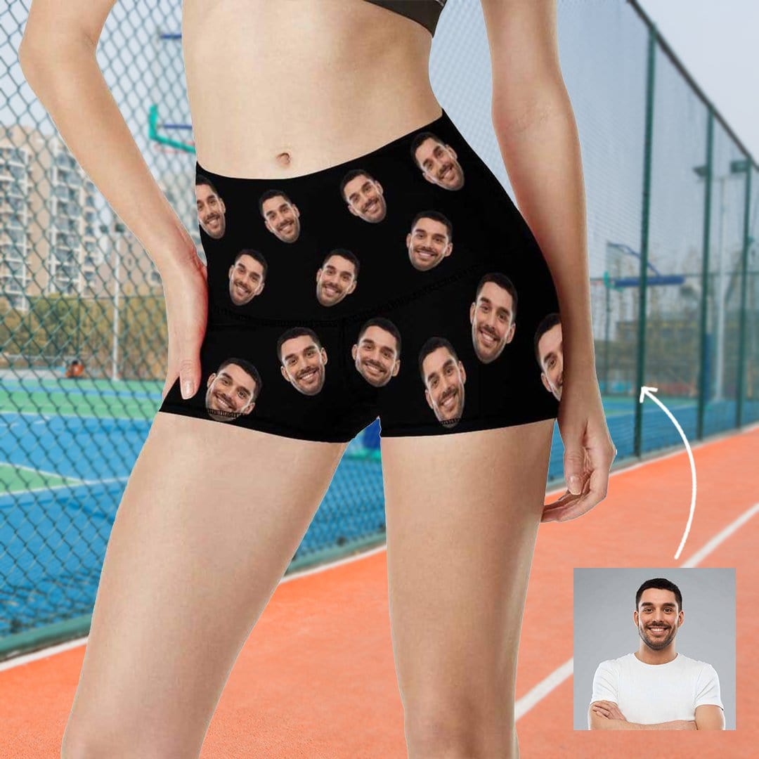custom husband face women's shorts