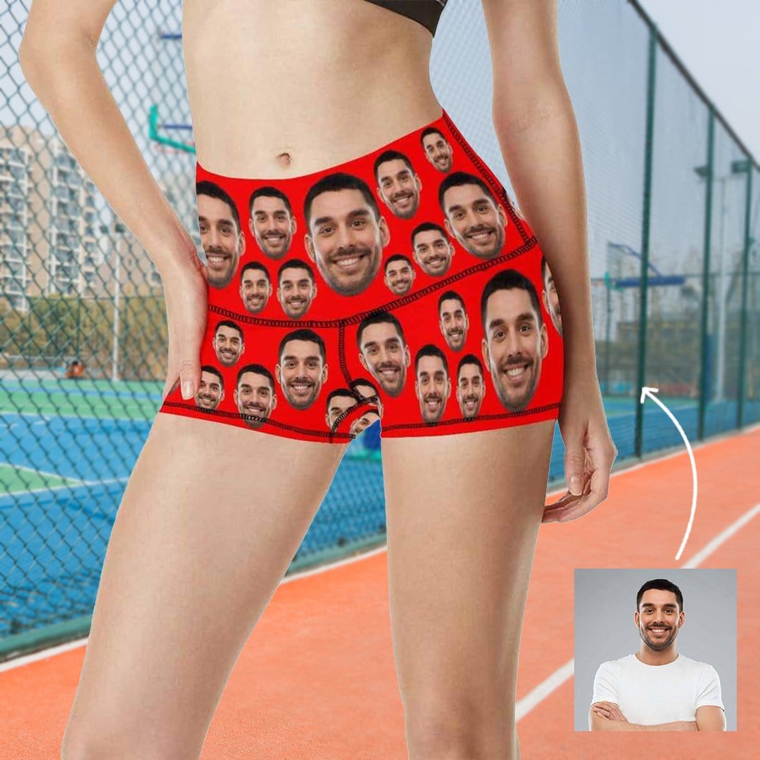 custom husband face women's shorts