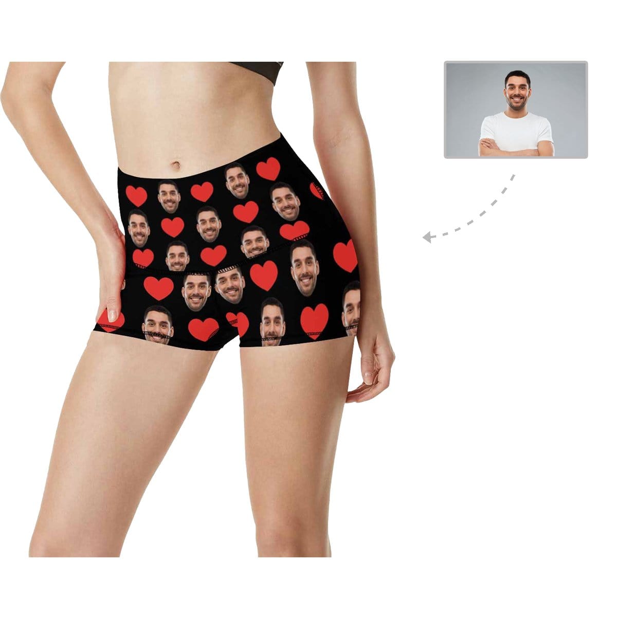 custom husband face women's shorts
