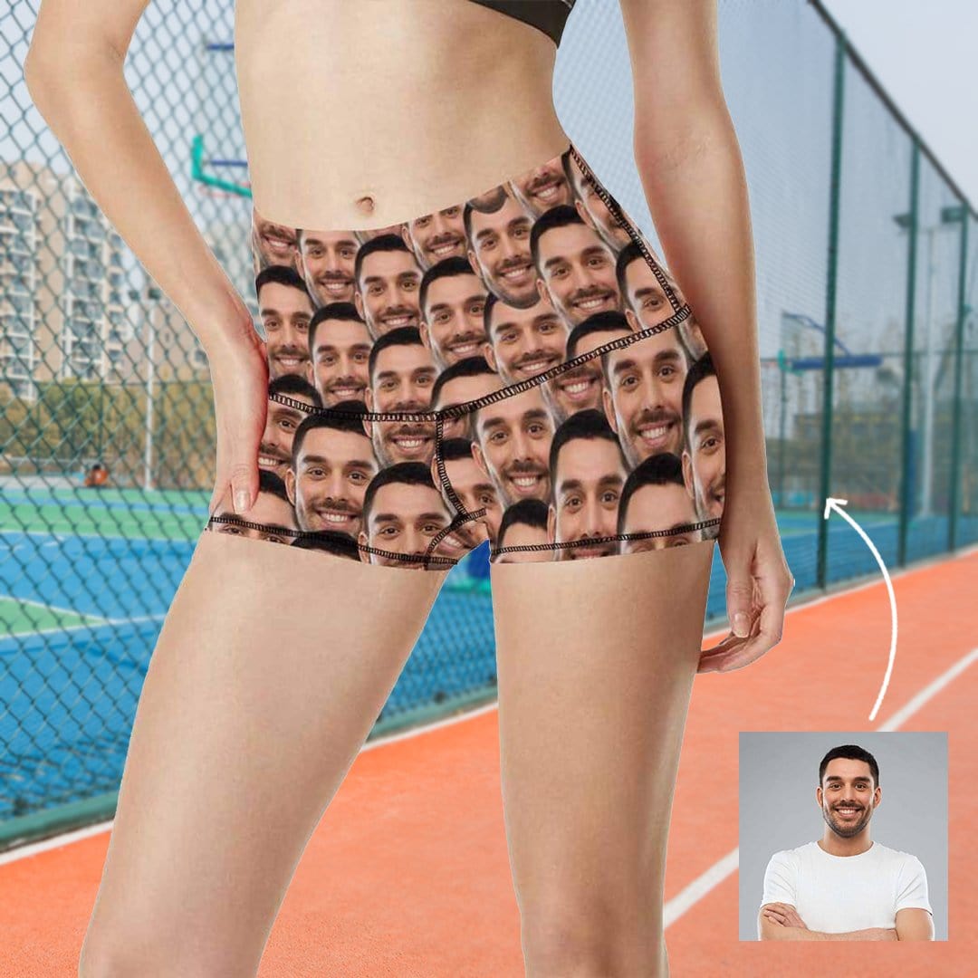 custom husband face women's shorts