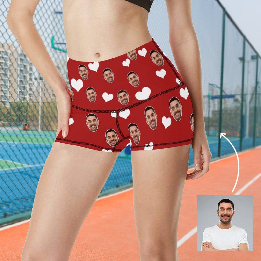 custom husband face women's shorts