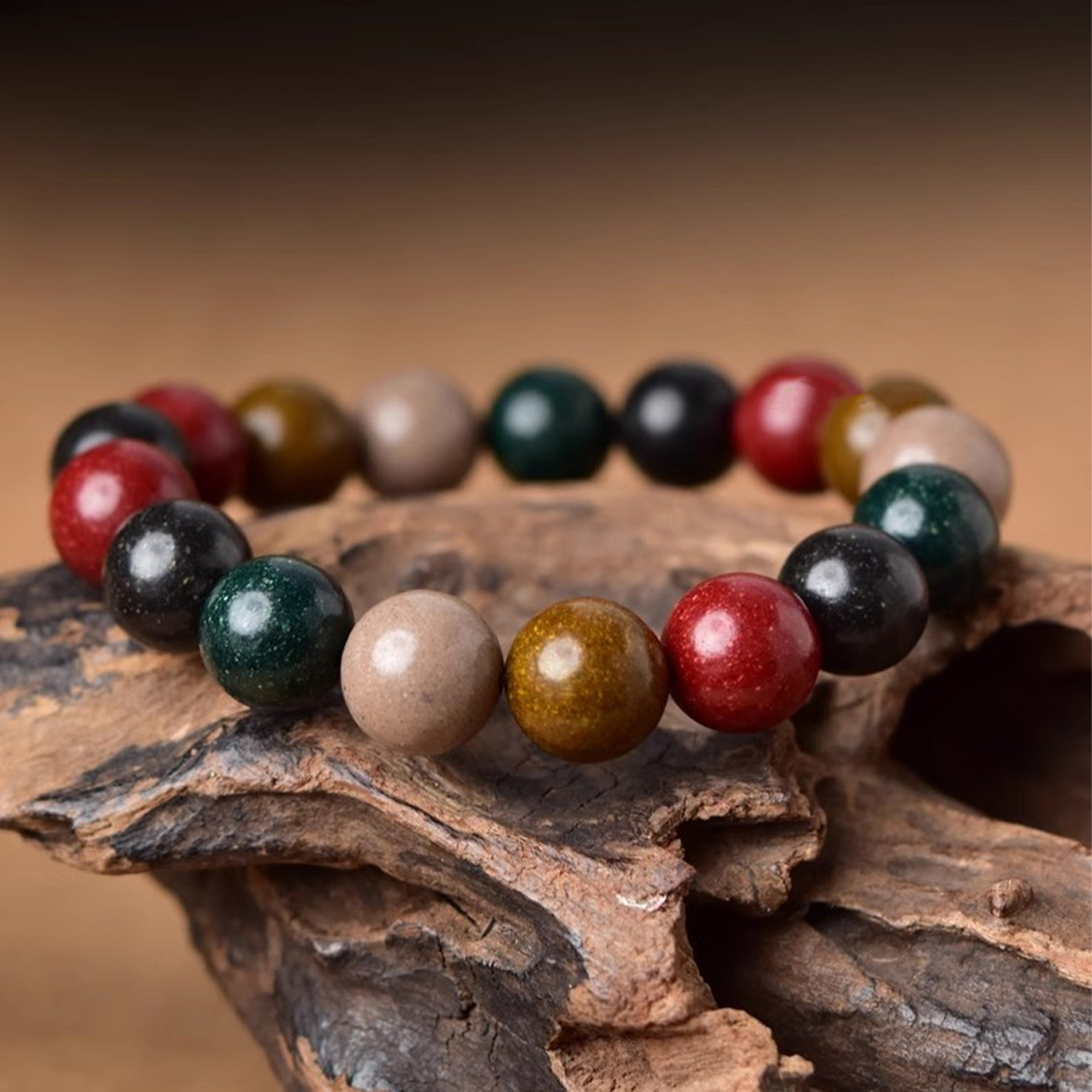 China's Intangible Cultural Heritage Five-sided Incense Bead Bracelet (Amulet)