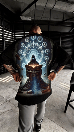 Unisex streetwear patterned retro Crew Neck Sweatshirt