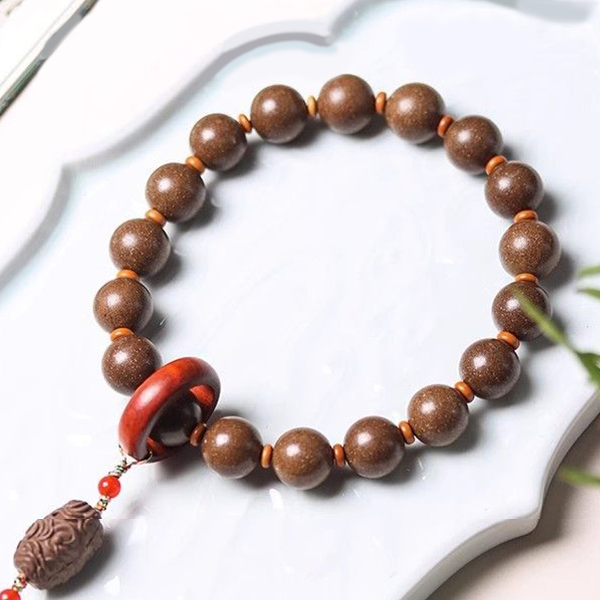 China's Intangible Cultural Heritage Five-sided Incense Bead Bracelet 