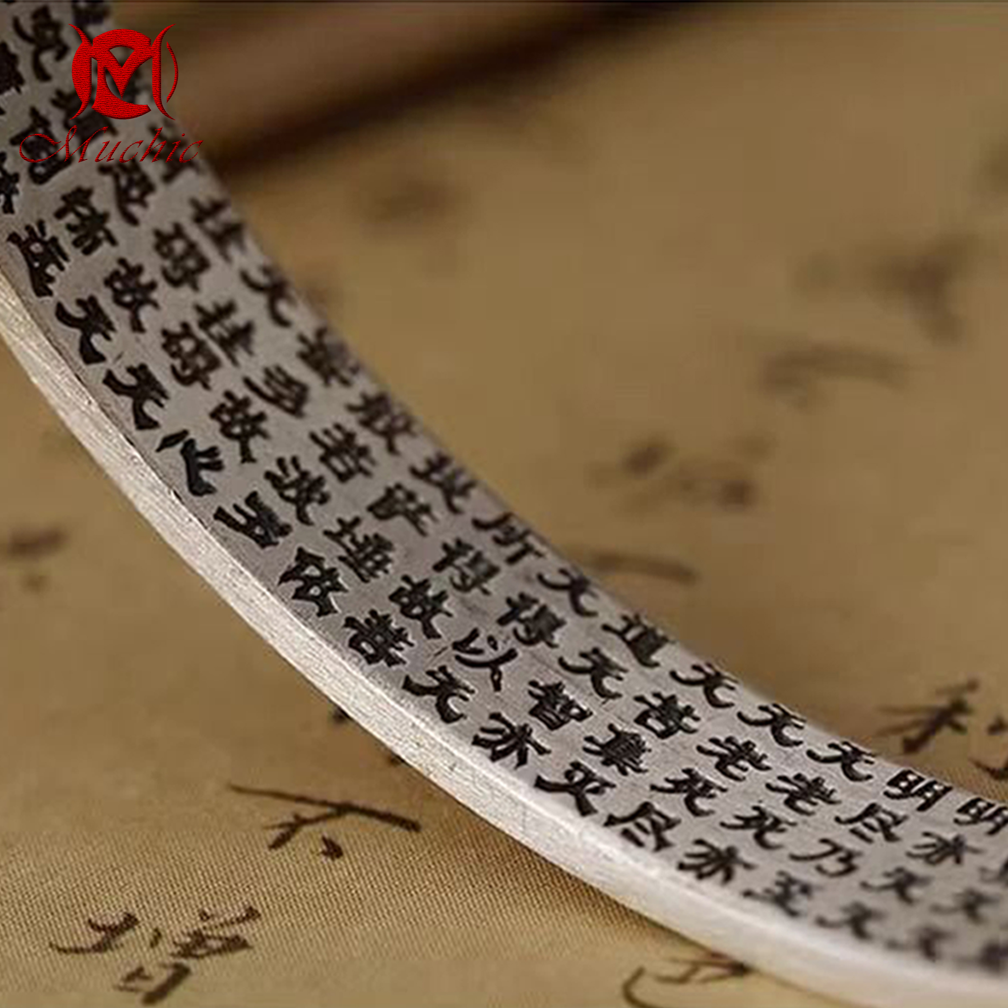 9999 sterling silver vintage om mani padme hum buddha silver lotus men's bracelet(duty free)