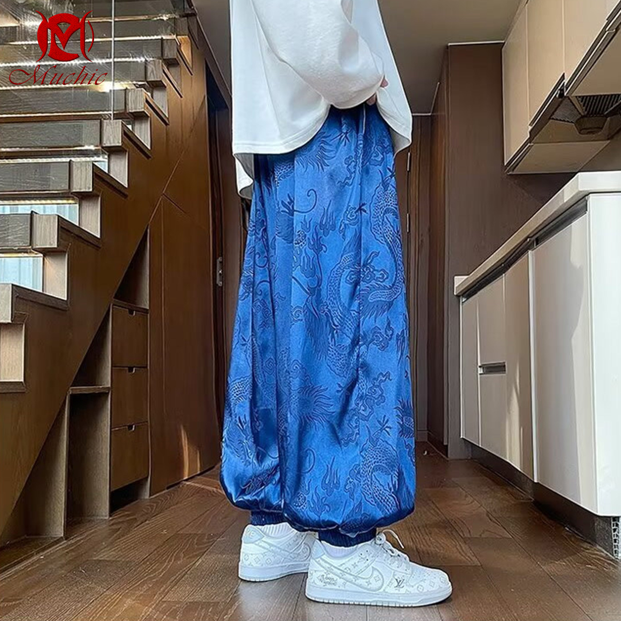 Unisex Intangible Cultural Heritage Panda Embroidered T-shirt (Hand Embroidered) (Duty Free)