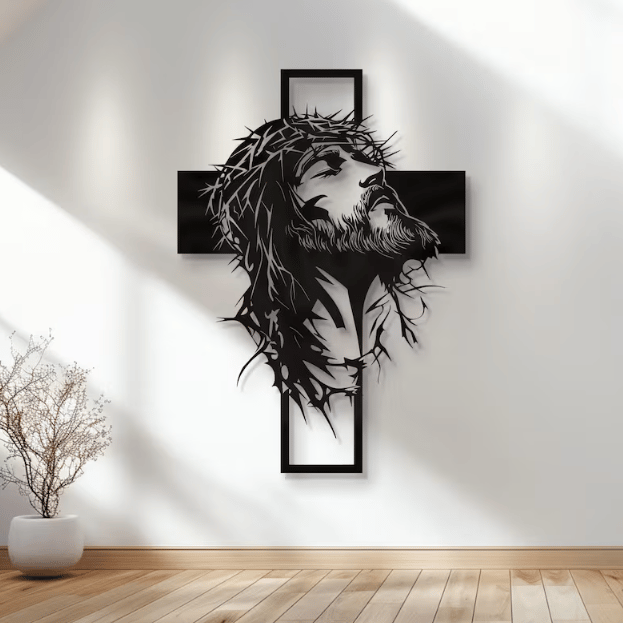 🔥🔥Jesus Cross Iron Sign Christ Wall Art Decor✝️🖼️ Elevate Your Space with Spiritual Elegance 🙌✨